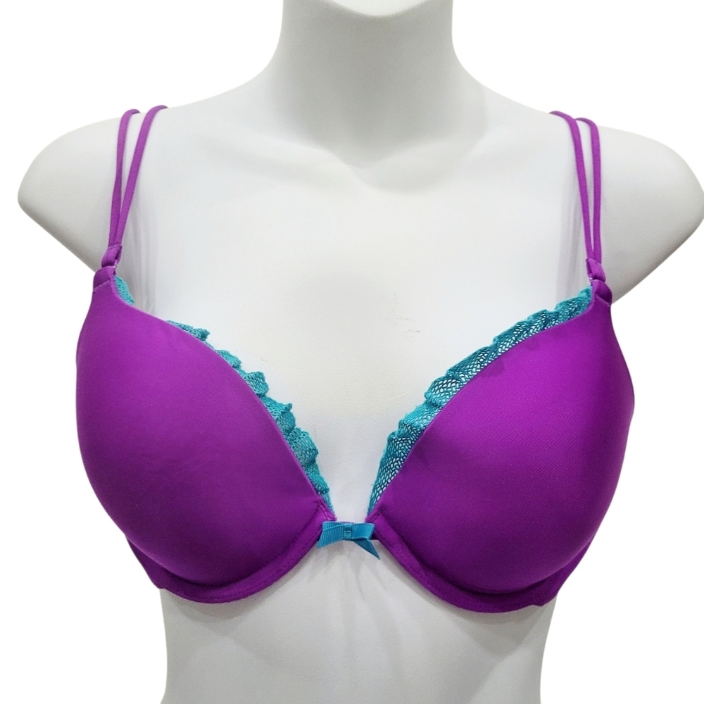 Victoria's Secret Push Up Purple & Blue Bra Size: 34C